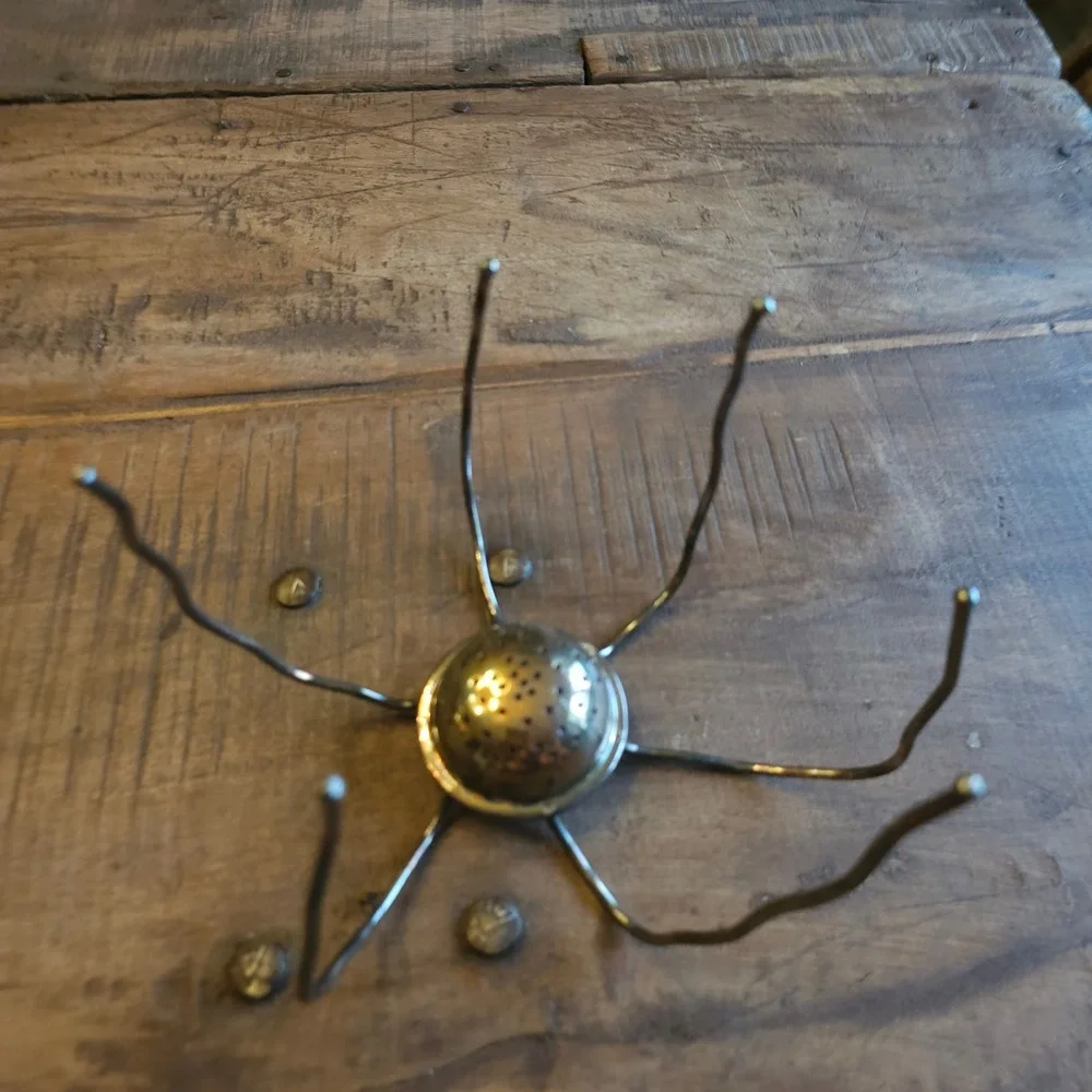 Vintage Silver Metal Spider Tea Strainer Gothic Oddity Decor Michael Aram